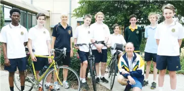  ??  ?? Ready to take on the Great Victorian Bike Ride are Marist Sion College students and staff, from left Manfred Norman, Jack Champion, Jude Whiteside, Harry Graafsma, Caspian Jackman-Riches, Huon Coghlan, Nicholas Winchcombe, Mitchell Allatt, Tom Brook and Peter Coghlan (seated at front); Absent: Fletcher Waddell, Max Richards.