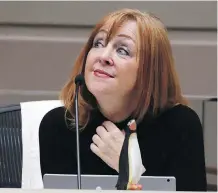  ?? GAVIN YOUNG ?? Ward 13 Coun. Diane Colley-Urquhart returned to council chambers Monday with a toy penguin from her Antarctic trip.