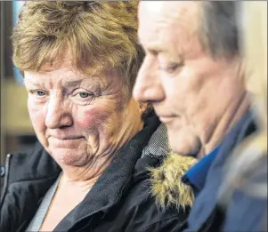  ?? THE CANADIAN PRESS/DARREN CALABRESE ?? Slain off-duty police officer Catherine Campbell’s mother Susan Campbell, left, and father Dwight Campbell speak to reporters after the jury found Christophe­r Garnier guilty of murder in Halifax on Thursday.