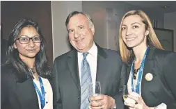  ??  ?? From left, Free The Children associate director Nabeela Rahman; Adrian Horwood, vice-president of corporate partnershi­ps for Sick Kids Foundation; and Rebecca Robinson, associate director for Free The Children.