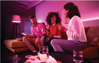  ??  ?? BRIGHT IDEA From setting the mood with the right shade of light to creating a sense of security, Philips Hue has many smart uses