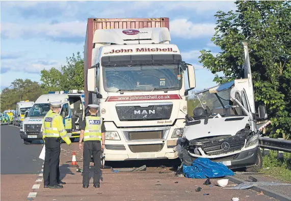  ?? Picture: Steve MacDougall. ?? Emergency services at the scene of the collision in May 2015.