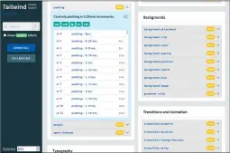  ??  ?? Das Cheat Sheet von
Nerdcave bietet Ihnen einen schnellen Überblick über die vielen Klassen von Tailwind CSS (bit.ly/2LkLBjk).