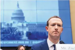  ?? ANDREW HARNIK/ASSOCIATED PRESS ?? Facebook CEO Mark Zuckerberg called Saturday for more outside regulation of social media relating to privacy, harmful content and election integrity.