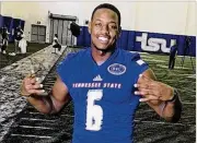  ?? TENNESSEE STATE UNIVERSITY ?? Christion Abercrombi­e was moved from Vanderbilt University Medical Center to Atlanta’s Shepherd Center, where he’ll continue his recovery.