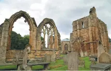  ?? MICHELLE LOCKE VIA AP ?? The ruins of Elgin Cathedral in Elgin, in Scotland’s Speyside region. The cathedral is across the street from Johnstons of Elgin, the maker of fine cashmere.