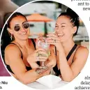  ??  ?? Fitness guru Elise Niu has changed career tracks multiple times. Inset, Lychee & Co founders Elise Niu and Emma Goldsmith created the business on a napkin while sharing mojitos in Fiji 16 months ago.