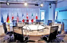  ?? ?? General view taken before a working session during the Foreign ministers of G7 nations meeting in Dinard, on April 6, 2019. (Photo by Stephane Mahe / AFP)