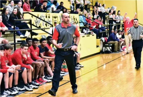  ??  ?? White Hall head basketball coach Marc Stringer recently completed his sixth season as White Hall head coach and his 11th season of coaching. Stringer said his main objective in coaching is to teach his kids how to play using teamwork and fundamenta­ls.