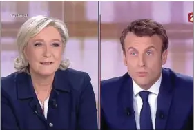  ??  ?? Les candidats en plein échange d’amabilités sur le plateau de France 2.