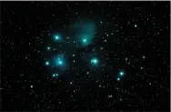  ?? ?? The Pleiades is a group of young, blue, very hot stars visible on the eastern horizon in the January night sky.