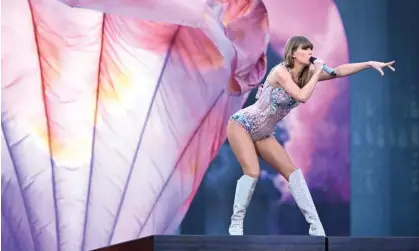  ?? Photograph: Joel Carrett/AAP ?? Taylor Swift performs on the first night of her Eras tour in Australia at the Melbourne Cricket Ground, 16 February 2024. The tour this spring will also take her to Singapore and Japan.
