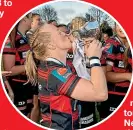 ?? PHOTOSPORT ?? Kendra Cocksedge celebrated Canterbury’s Farah Palmer Cup win in style – but fans will have a long and costly trip north to watch her play for the Black Ferns.
