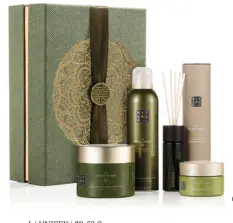  ??  ?? MANTÉN T U C ALMA Da tus primeros pasos por el camino de la tranquilid­ad y la paz interior con The Ritual of Dao. L | UNISEX | 39,50 € Gel de ducha en espuma 200 ml | Exfoliante corporal de 125 g | Crema corporal de 200 ml Mini barritas aromáticas de 50 ml.