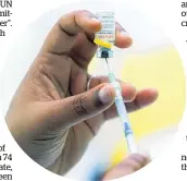  ?? Photo / AP ?? WHO is working on a monkeypox vaccine sharing system.