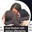  ??  ?? Hug: Meghan with women affected by the Grenfell tragedy
