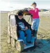  ??  ?? Easy roller: Keen fisherman and quadripleg­ic Kevin Griffiths can get around Ninety Mile Beach thanks to his brother’s 6x6 Explorer.