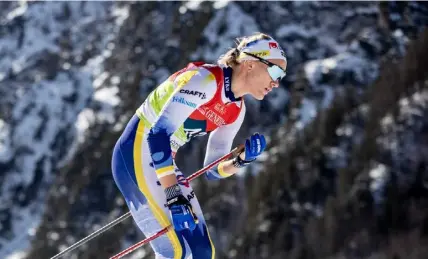  ?? FOTO: CHRISTINE OLSSON/TT ?? ■
Linn Svahn, här under skid-VM i Planica häromvecka­n, är sjuk och missar tisdagens världscups­print i norska Drammen.