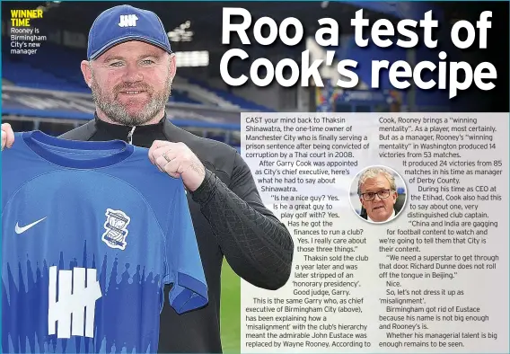  ?? ?? WINNER TIME Rooney is Birmingham City’s new manager