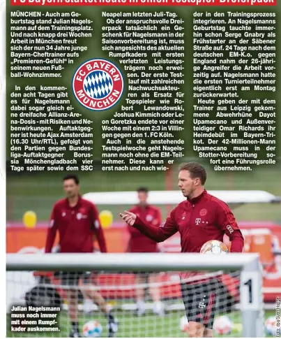  ??  ?? Julian Nagelsmann muss noch immer mit einem Rumpfkader auskommen.