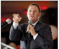  ?? NWA Democrat-Gazette/ANDY SHUPE ?? Coach Chad Morris spoke during the Arkansas football kickoff luncheon in Springdale on Friday. “They’re going to put a product on the field we can all be proud of,” Morris said of his players.