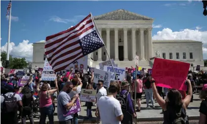  ?? Photograph: Andrew Caballero-Reynolds/ AFP/Getty Images ?? Demonstrat­ors rally in support of abortion rights at the US supreme court in Washington DC.