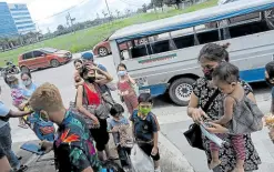  ?? —ILOILO CITY DISASTER RISK REDUCTION AND MANAGEMENT OFFICE ?? HOTEL EVACUATION Twelve families affected by the oil spill in Barangay Barrio Obrero, Iloilo City, have arrived at the Courtyard by Marriott Iloilo on Thursday where they will stay until the cleanup is completed.