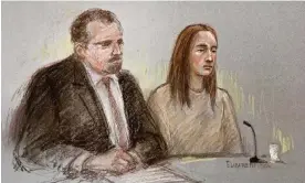  ?? Photograph: Elizabeth Cook/PA ?? A sketch of Lucy Letby in the dock at Manchester crown court.