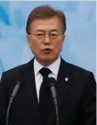  ??  ?? South Korea’s Moon Jae-in