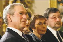  ?? Pablo Martinez Monsivais / Associated Press 2007 ?? President George W. Bush (left), first lady Laura Bush, Ruth Pearl and Judea Pearl, parents of Daniel Pearl, at a 2007 event.
