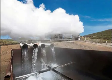  ?? — Reuters ?? Steam rises from a section of the Olkaria IV Geothermal power plant near the Rift Valley town of Naivasha, Kenya.