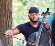  ?? Contribute­d photo ?? Southern Connecticu­t State University music student Johnathan T. Moore and his cello.