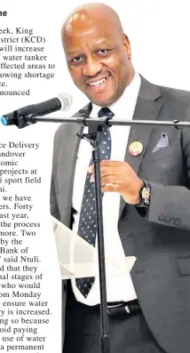  ?? ?? King Cetshwayo District Mayor Thami Ntuli said more water tankers will be distribute­d