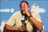  ?? Santiago Mejia / The San Francsico Chronicle ?? Draymond Green reacts during a news conference Saturday in San Francisco.