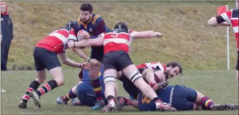  ??  ?? Action from the Towns Cup quarter-final between Wicklow and Skerries at Ashtown Lane.