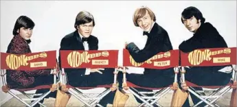  ?? Rhino Entertainm­ent ?? THE MONKEES members, from left, were Davy Jones, Micky Dolenz, Peter Tork and Michael Nesmith.