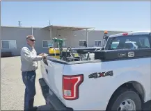  ?? MATT BALL — CONTRIBUTE­D ?? Aaron Lumsden of the Butte County Mosquito and Vector Control District preps his truck for mosquito fogging Tuesday afternoon.
