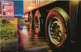  ?? MICHAEL PROBST/AP ?? A truck at a gas station Jan. 27 in Frankfurt, Germany. Diesel is key for the economy because it is used to power cars, and trucks carrying goods and farm equipment.