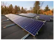  ??  ?? The grid-tied solar PV array was designed to cover the average Alberta residentia­l household electrical consumptio­n and produce clean energy for years to come.