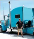  ?? Hunter McFerrin/Herald-Leader ?? Sheldon Steinert, Hurricane Express vice president of operations, stands in front of a new 2019 Peterbilt 389 after it was customized by the Hurricane Express shop.