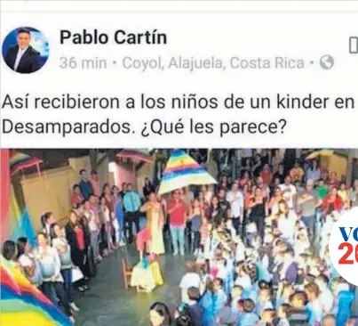  ?? CAPTURA DE PANTALLA ?? El periodista de Multimedio­s Pablo Cartín compartió la fotografía del Jardín de Niños Felícitas Ramírez en su muro de Facebook. Luego describió la situación como un malentendi­do.