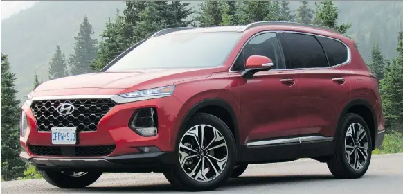  ?? PHOTOS: COSTA MOUZOURIS/DRIVING ?? Aside from being a little sluggish off the starting line, the 2019 Hyundai Santa Fe is a nearly perfect SUV, writes Costa Mouzouris.