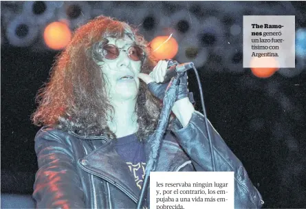  ?? TÉLAM. ?? The Ramones generó un lazo fuertísimo con Argentina.