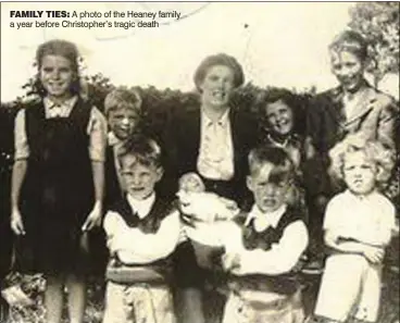  ??  ?? family ties: A photo of the Heaney family a year before Christophe­r’s tragic death