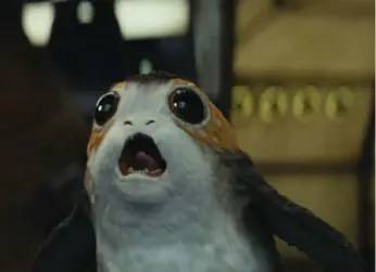  ?? LUCASFILM ?? A porg from Star Wars: The Last Jedi. With the weekend’s haul, it’s expected to cross the $1-billion mark globally.