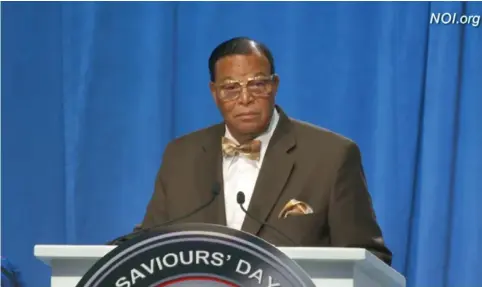  ??  ?? NATION OF ISLAM leader Louis Farrakhan address’s the movement’s 2018 Saviour’s Day event in Chicago last Sunday.