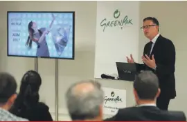  ??  ?? GreenPak’s CEO Ing. Mario Schembri giving an overview of 2016 and plans for 2017