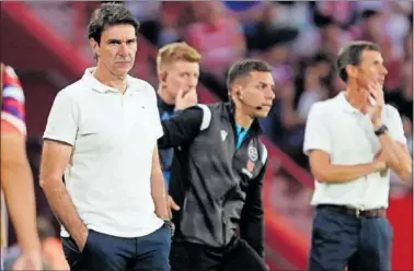  ?? ?? Karanka, en el empate de su equipo ante el Huesca de la pasada jornada.