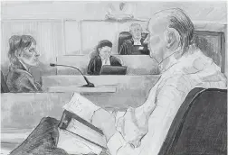  ?? FELICITY DON/VANCOUVER SUN ?? Gina Houston testifies in a court sketch of the Robert Pickton trial in 2007.