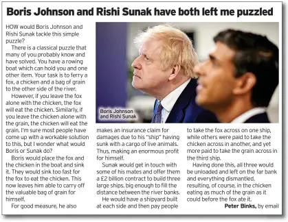  ?? ?? Boris Johnson and Rishi Sunak